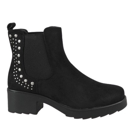 Kayla Shoes Botas negras de tacón con aislamiento 88048 negro
