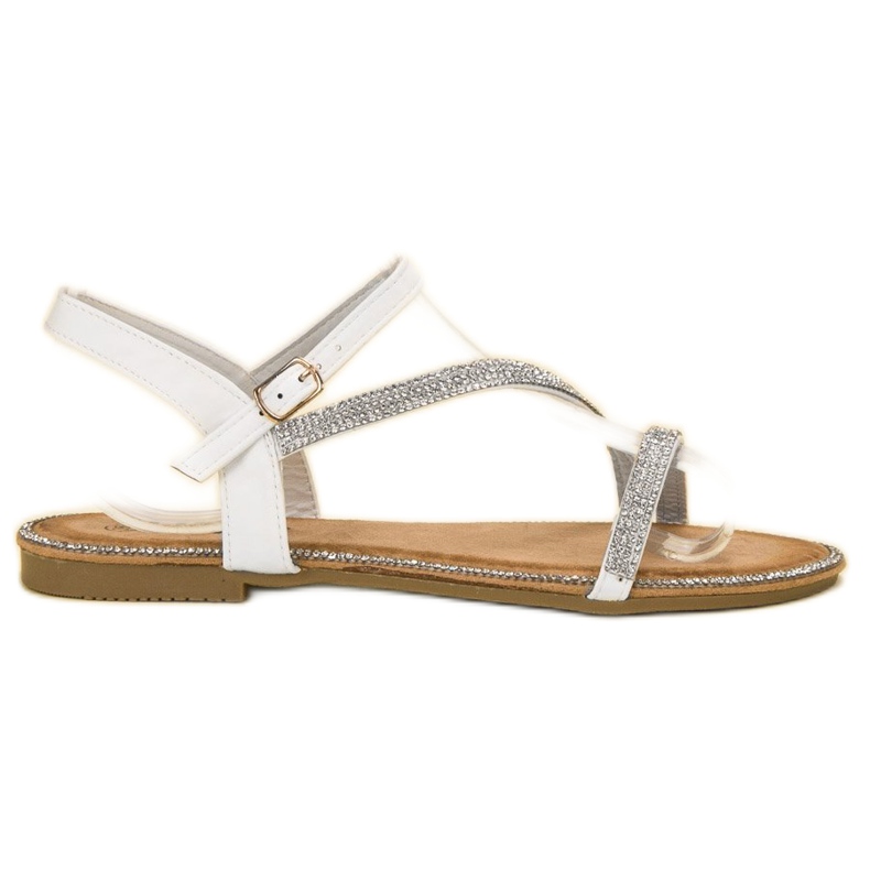 SHELOVET Sandalias Clásicas Con Circonita blanco