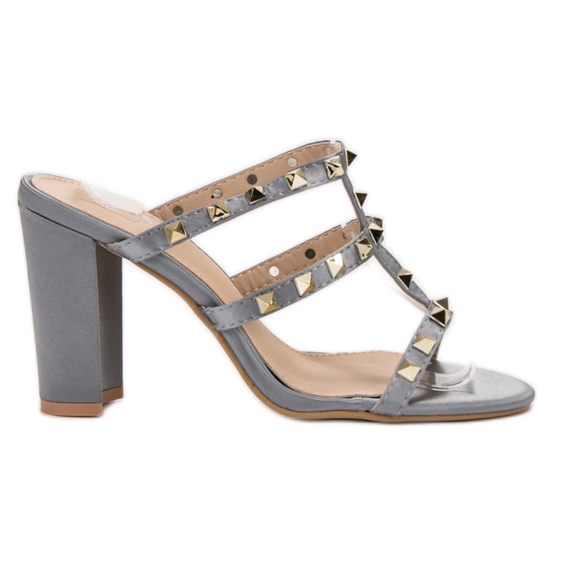 SDS Sandalias de rock en tacones altos gris