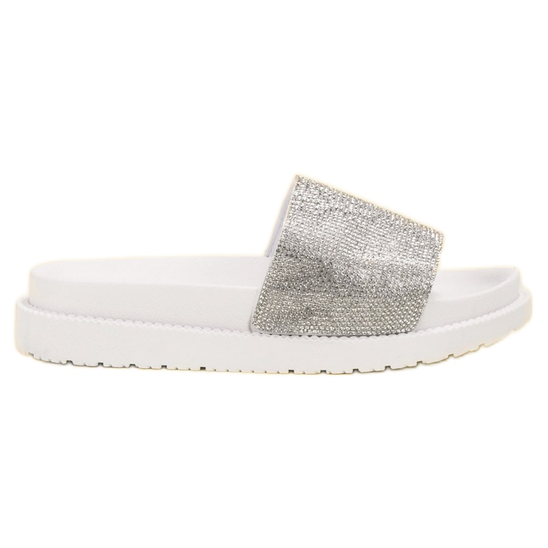 SHELOVET Pantuflas con Cristales blanco