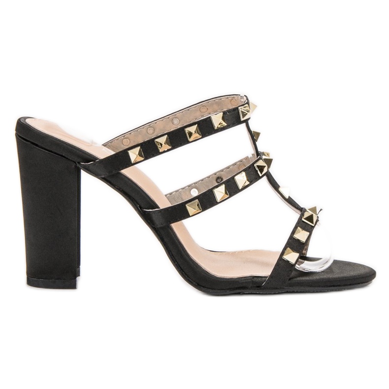 SDS Sandalias de rock en tacones altos negro