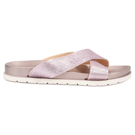 Emaks Pantuflas rosas con purpurina rosado