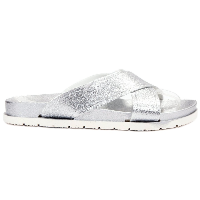 Emaks Pantuflas Plateadas Con Brillo gris Emaks Pantuflas Plateadas Con Brillo gris