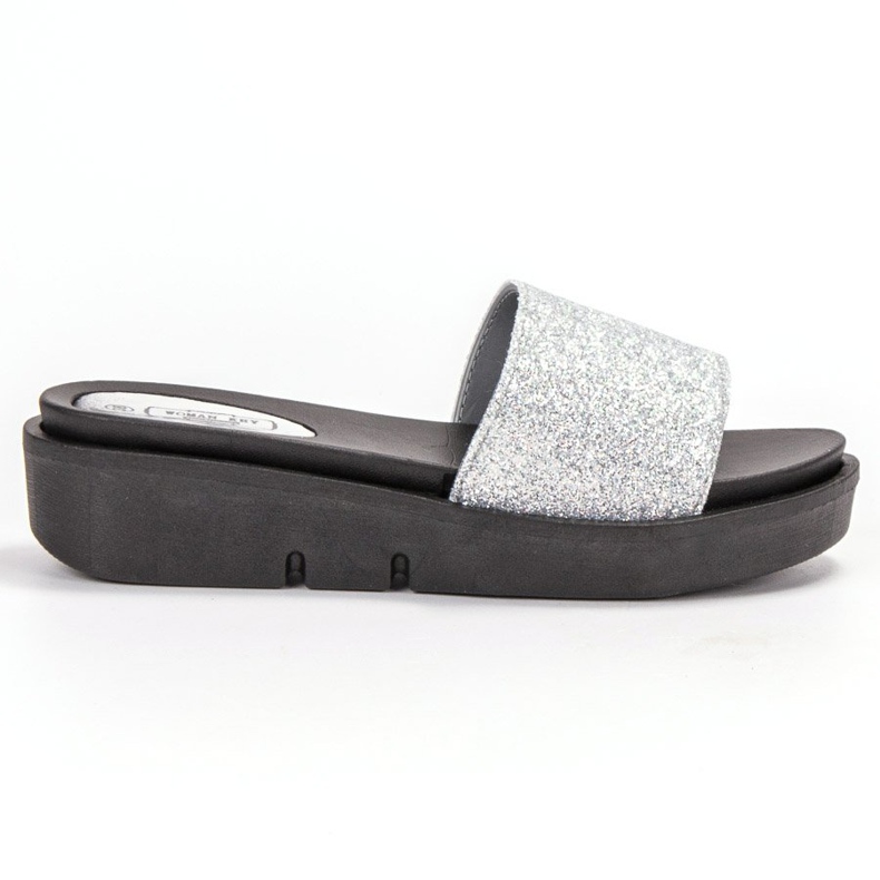 SHELOVET Zapatillas de cuña de goma gris