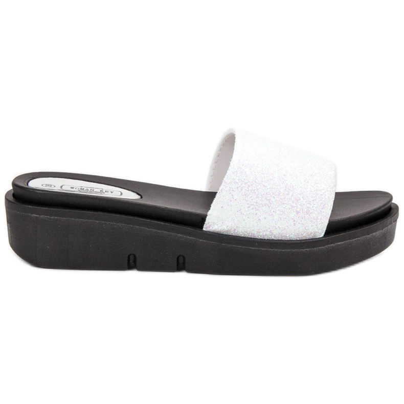 SHELOVET Zapatillas de cuña de goma blanco SHELOVET Zapatillas de cuña de goma blanco