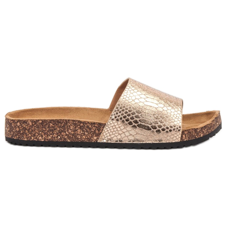 Jumex Pantuflas doradas para mujer dorado
