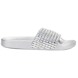 Bestelle Zapatillas de Goma con Cuentas gris