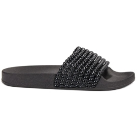 Bestelle Zapatillas de Goma con Cuentas negro