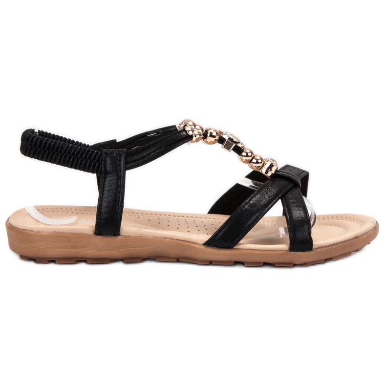 SHELOVET Sandalias Planas Con Adornos negro