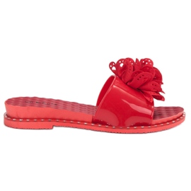 Kayla Chanclas de goma rojas rojo