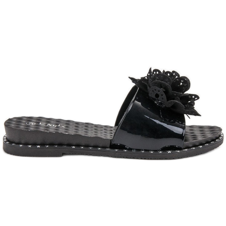 Kayla Pantuflas de Goma Negra negro
