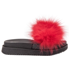 SHELOVET Zapatillas con piel rojo