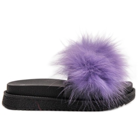SHELOVET Zapatillas con piel púrpura