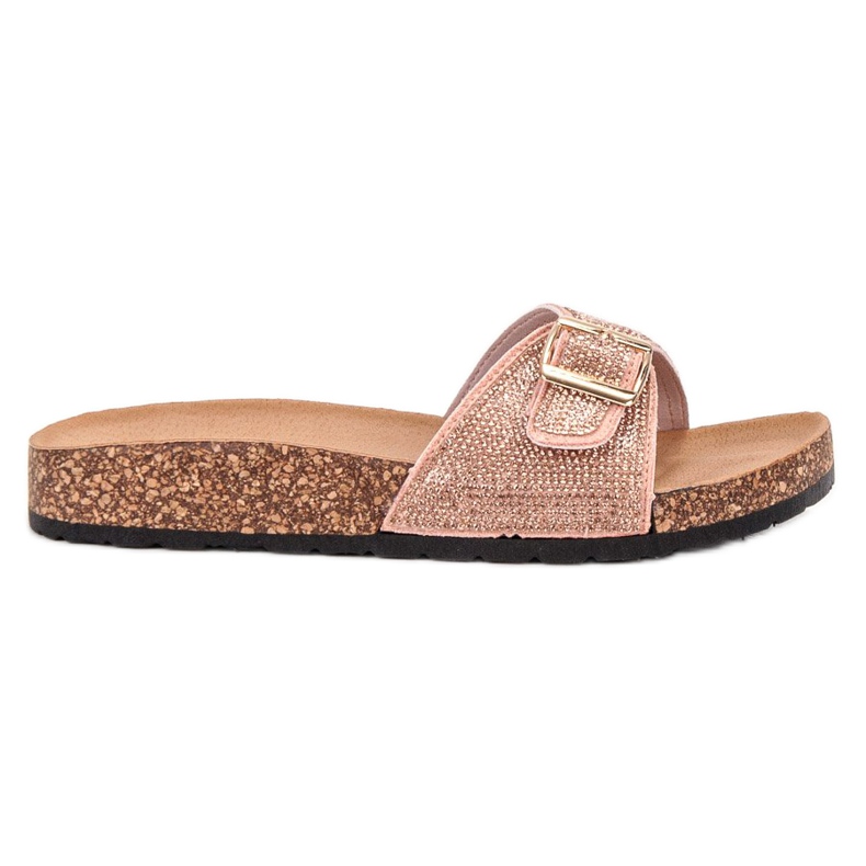 Marquiz Pantuflas Brillantes Con Hebilla rosado