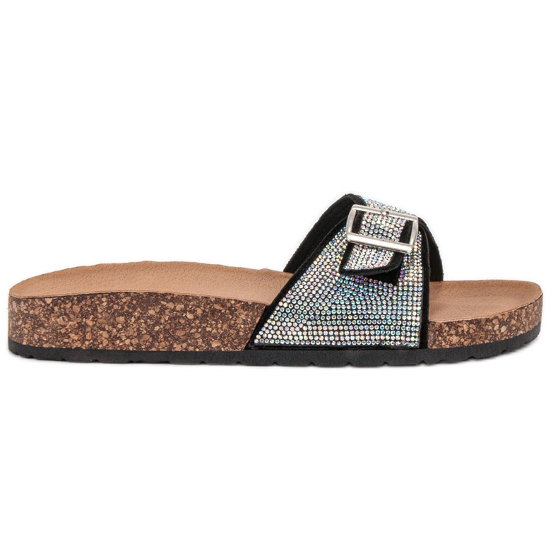 Marquiz Pantuflas Brillantes Con Hebilla negro
