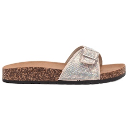 Marquiz Pantuflas Brillantes Con Hebilla marrón