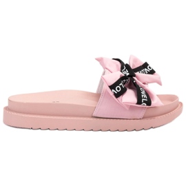 Jumex Pantuflas con lazo de amor rosa