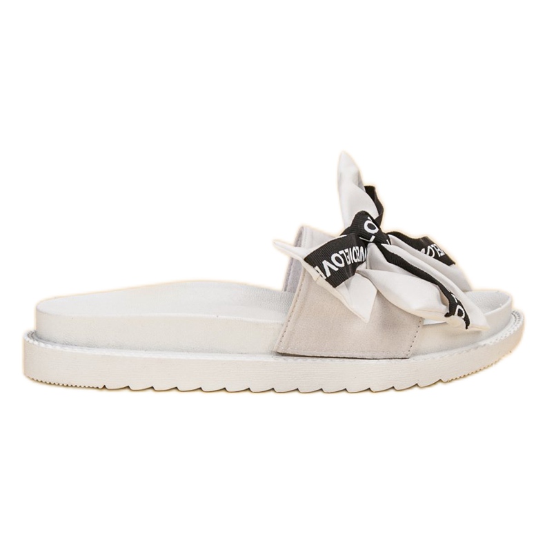 Jumex Pantuflas con lazo de amor blanco
