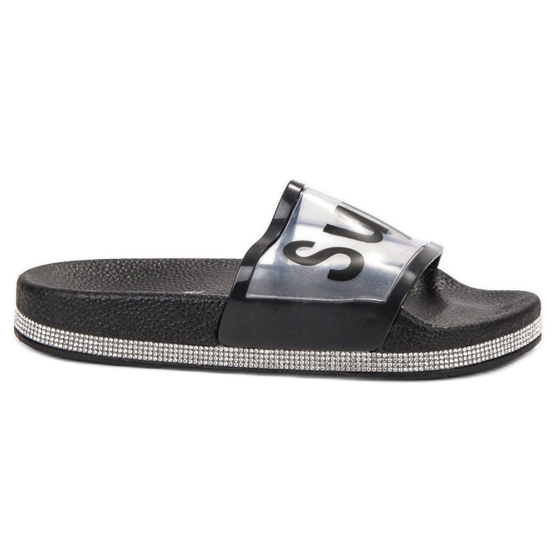 Bona Chanclas transparentes negro