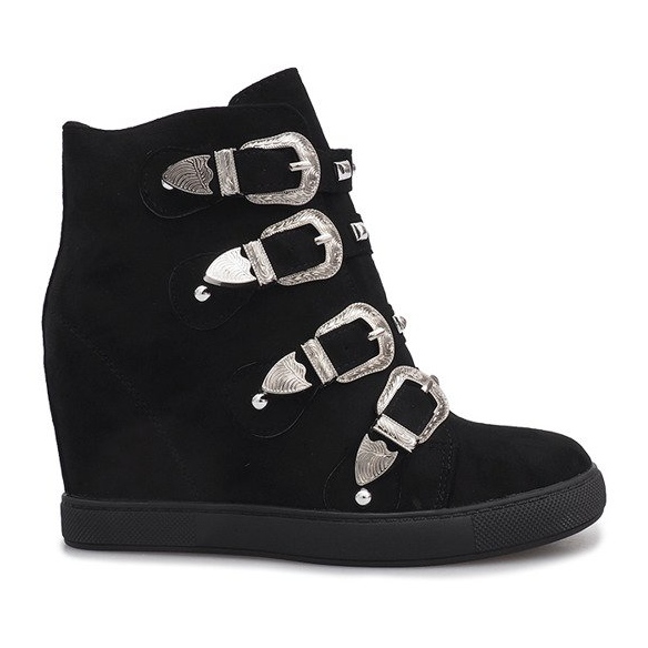 Deportivas de ante negro con hebillas Maya Deportivas de ante negro con hebillas Maya