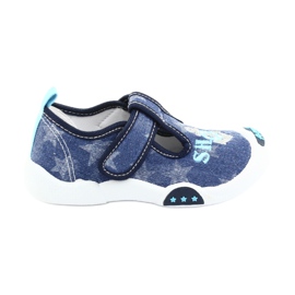 American Club Zapatillas para niños inserto de piel TEN12 azul marino azul gris
