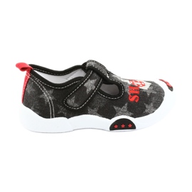 American Club Zapatillas para niños inserto de piel TEN12 negro rojo gris