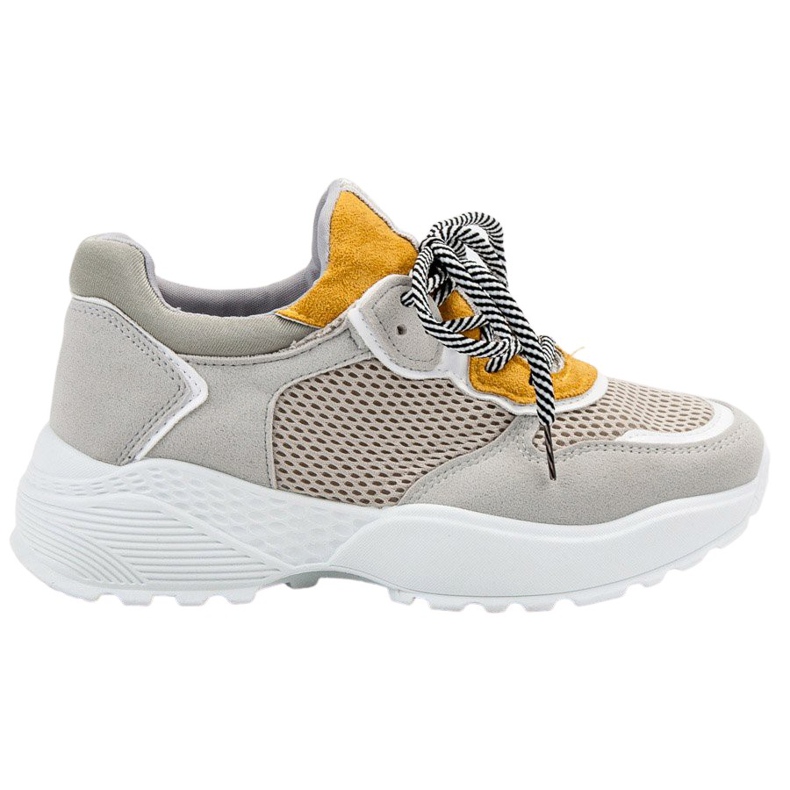 SHELOVET Zapatillas de moda gris amarillo