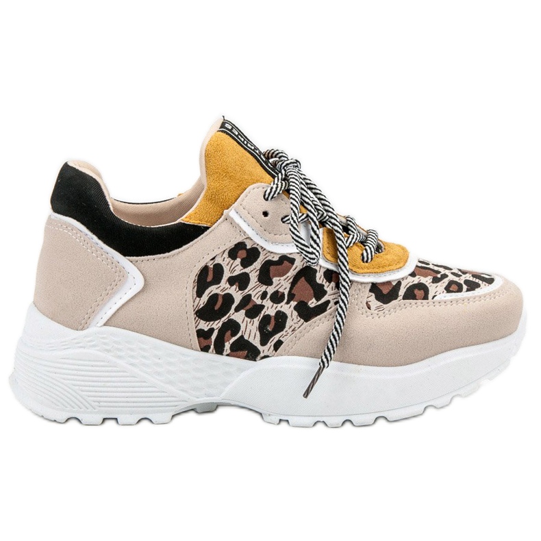 SHELOVET Zapatillas de moda con estampado de leopardo marrón