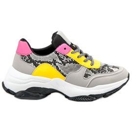 SHELOVET Zapatillas de colores con estampado de serpiente multicolor
