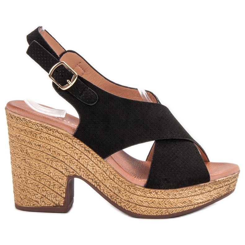 Anesia Paris Sandalias ligeras de tacón negro