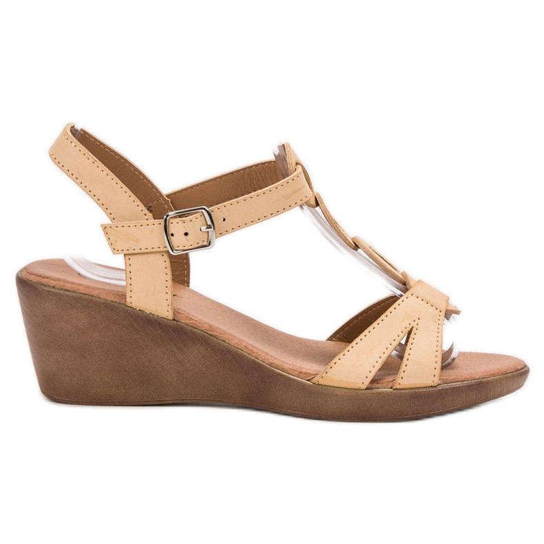 Renda Sandalias de cuña ligeras marrón