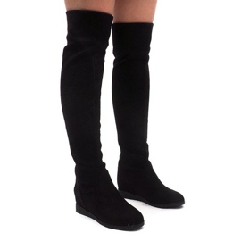 Botas de cuña cálidas 168-108 Negro