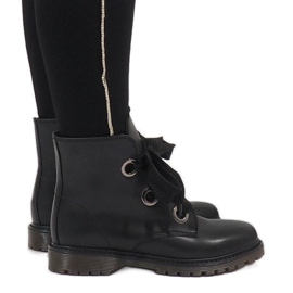 Kayla Shoes Botas negras con cordones PF276 negro