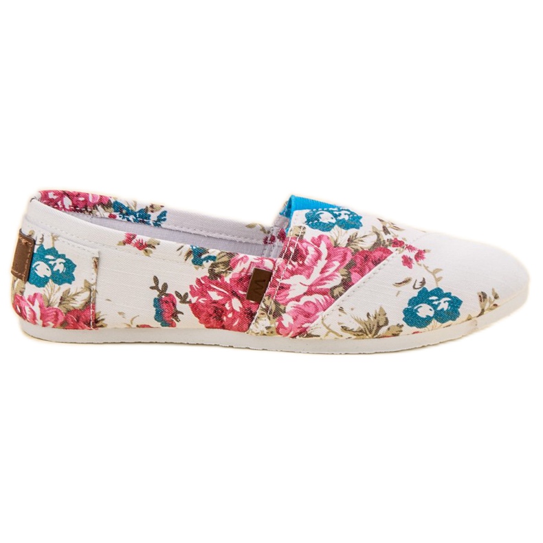 SHELOVET Slipony en flores blanco