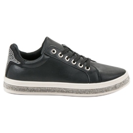 SDS Calzado deportivo con circonita cúbica negro