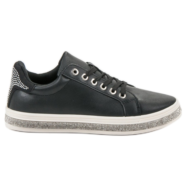 SDS Calzado deportivo con circonita cúbica negro