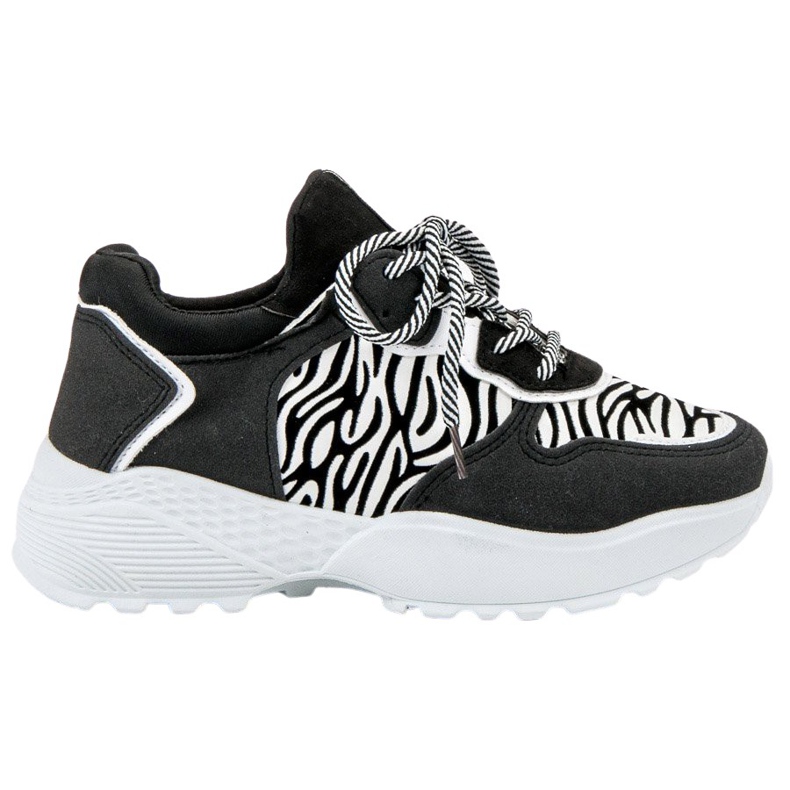 SHELOVET Zapatillas de moda con estampado de cebra blanco negro SHELOVET Zapatillas de moda con estampado de cebra blanco negro