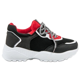 SHELOVET Zapatillas negras de moda negro multicolor