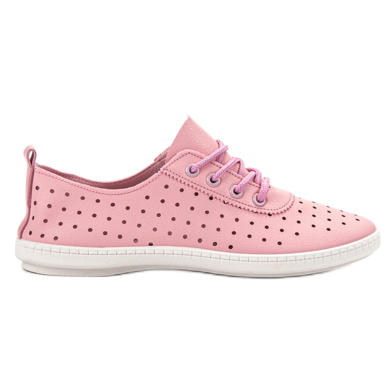 SHELOVET Zapatos deportivos calados para mujer rosado