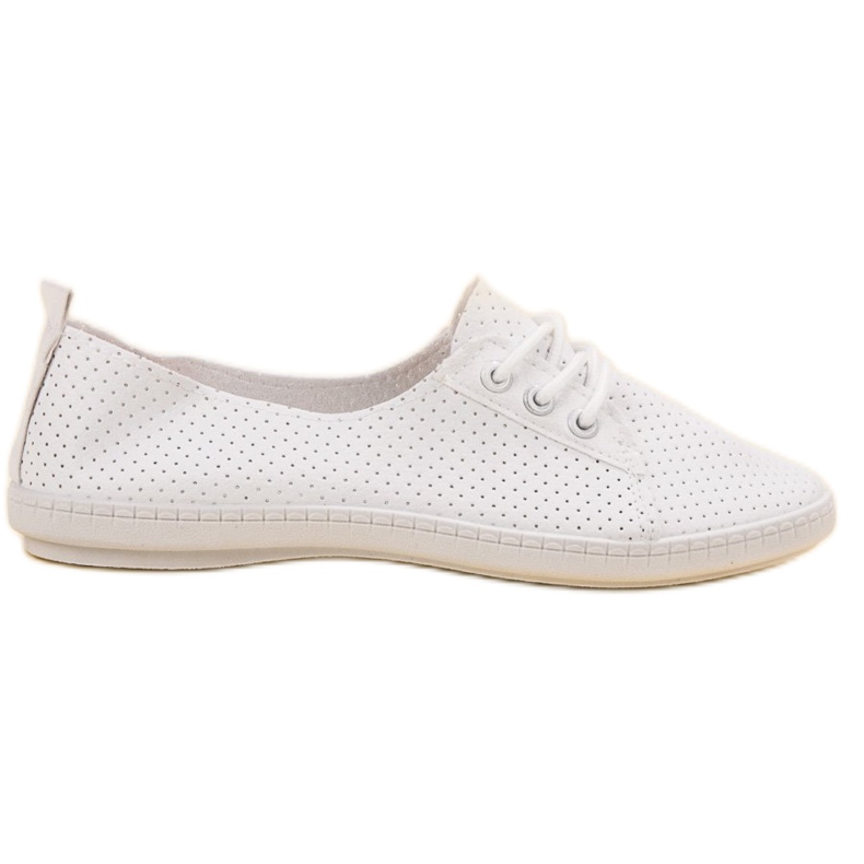 SHELOVET Zapatillas de cuero ecológico blanco
