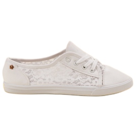 Renda Zapatillas con encaje blanco