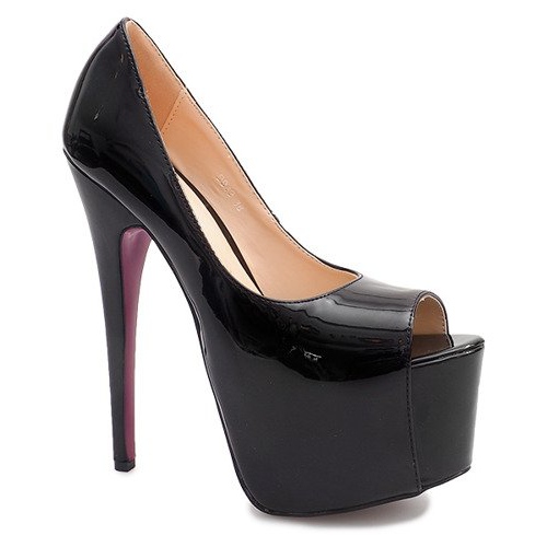 Tacos Altos Lacados En La Plataforma D913 Negro Tacos Altos Lacados En La Plataforma D913 Negro