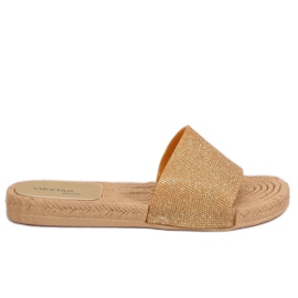 Pantuflas doradas de mujer JFF-V182 Doradas dorado