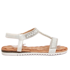 Sandalias plateadas para mujer HT-67 Silver gris