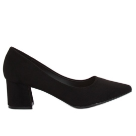 Salón negro con tacones anchos KJ-10 Negro