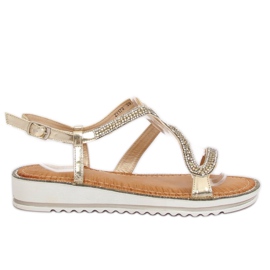 ZY178 L.Sandalias asimétricas doradas dorado