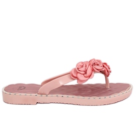 Chanclas con flores rosa YJL-1818 Pink rosado