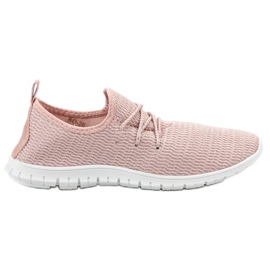 Calzado textil en polvo rosado