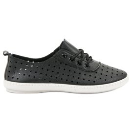 SHELOVET Zapatos deportivos calados para mujer negro