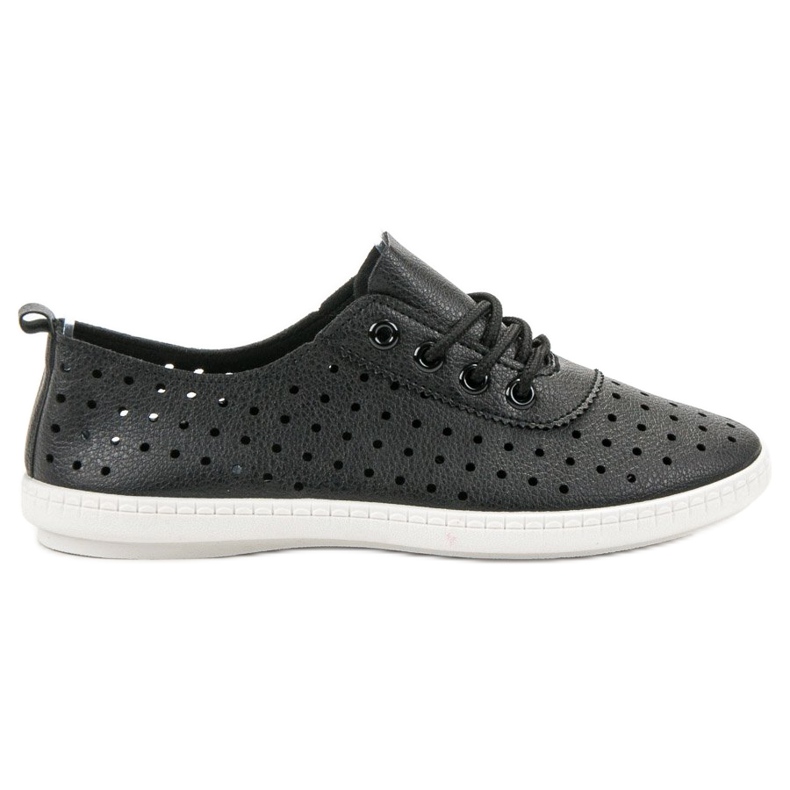 SHELOVET Zapatos deportivos calados para mujer negro
